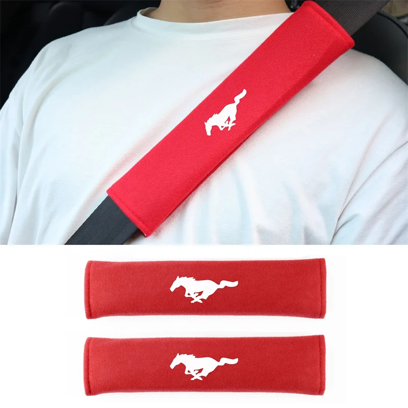 Car Seat Belt Cover For Ford Mustang GT Cobra Jet Super Snake Mustang Bullitt shoulder protector for car seat belts