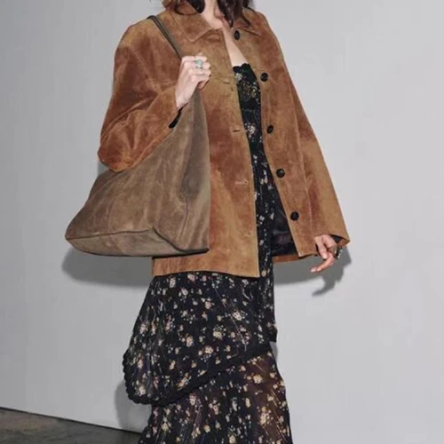 Imagen 2 del producto Chaqueta de mujer con cremallera gruesa abrigo cálido de otoño prendas de vestir con cuello vuelto para mujer abrigo para mujer Tops