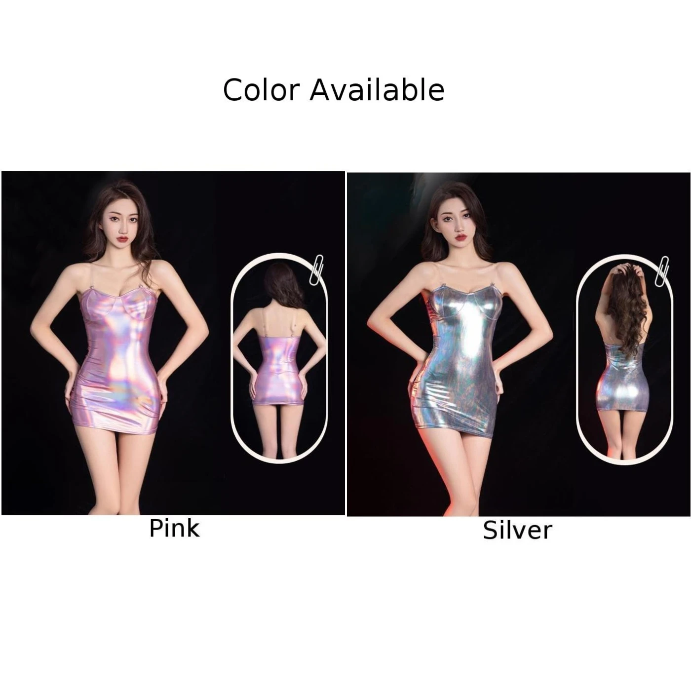 Summer Womens Laser Shiny Bodycon Sleeveless Suspenders Mini Dresses Strappy Clubwear Lingerie Short Dress Female Clothing