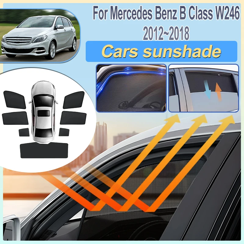 

Для Mercedes-Benz B-класса W246 2012-2018: магнитные сетчатые солнцезащитные шторки на окна автомобиля, аксессуары для авто