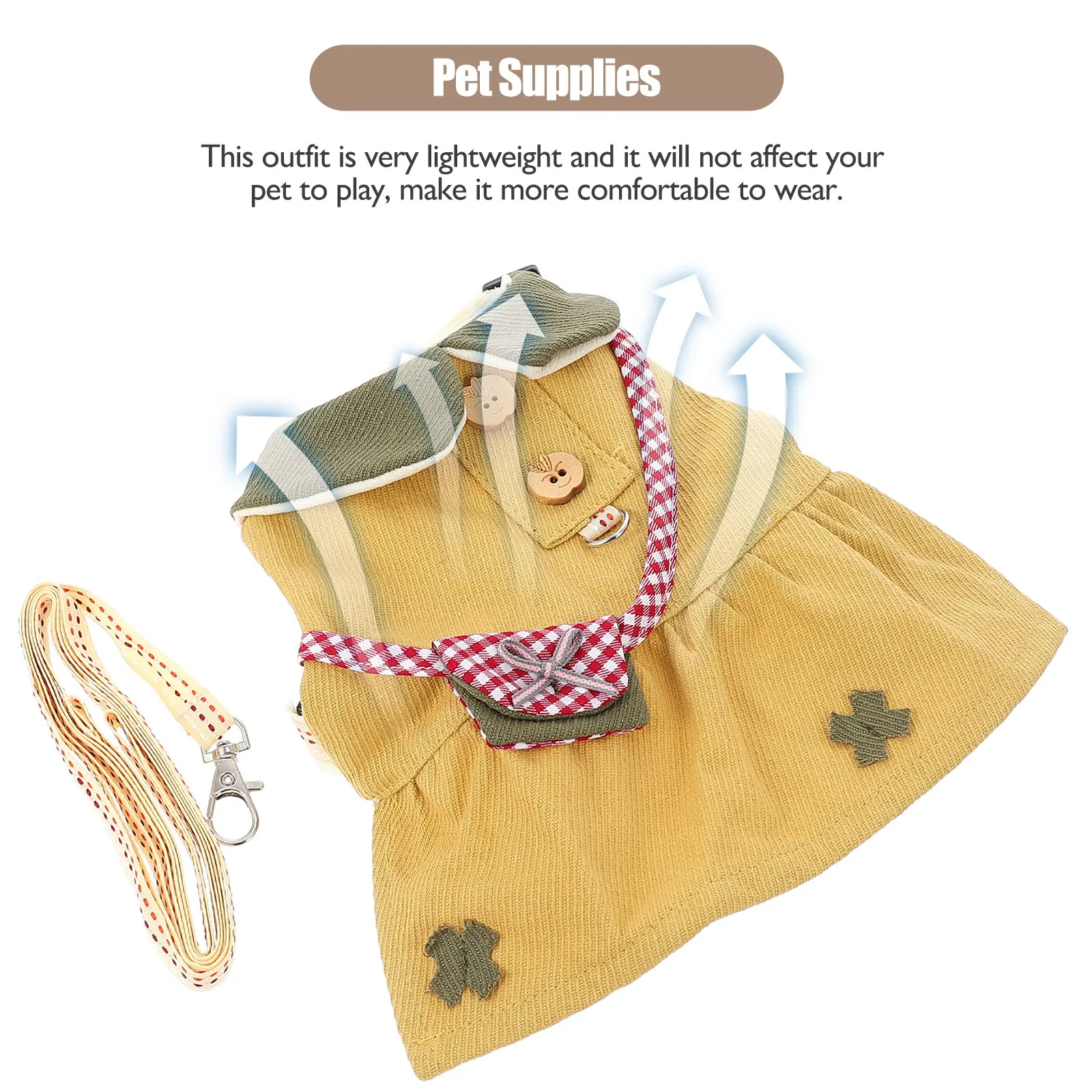 

Small Animal Clothes Cotton Pet Harness Hamster Decorative Rabbit Walking Vest Small Pets Leash Adjustable Leash for Hamster