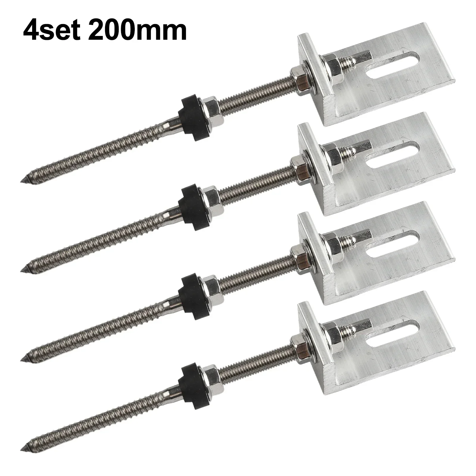 

Brackets Pole Screws With +stainless Steel 200/250mm Aluminium Alloy L Angle Roof Fixture Sheet Metal Brand New