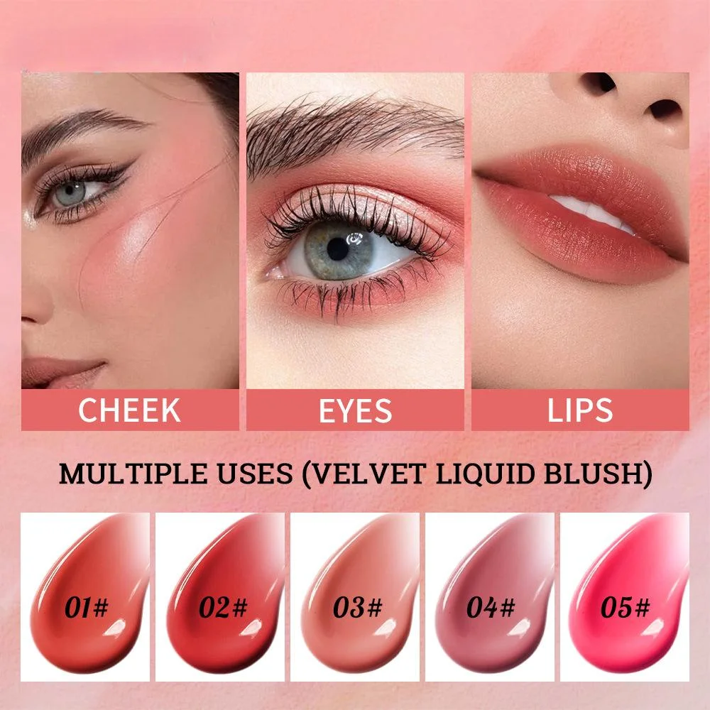 Vloeibare Blush Stick Met Kussen Natuurlijke Vloeibare Contouren Voor Face Blusher Pigment Blijvende Wangtint Crème Blush Make-Up