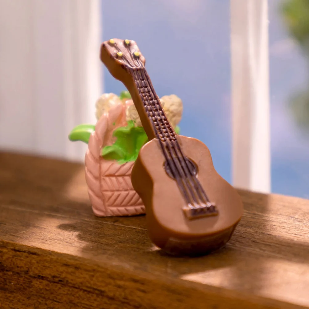 20 Pcs Guitar Model Musical Instruments Mini Dollhouse Decor Toy Room Small Supply Resin Decorative Baby Accessories