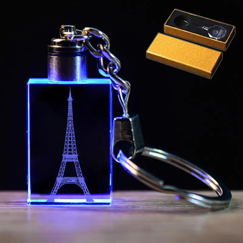 سلسلة مفاتيح من حجر الراين الكريستالي مع ضوء LED ، نمط الورد ، شكل الحب ، مجوهرات الحبيب ، الموضة ، اللون