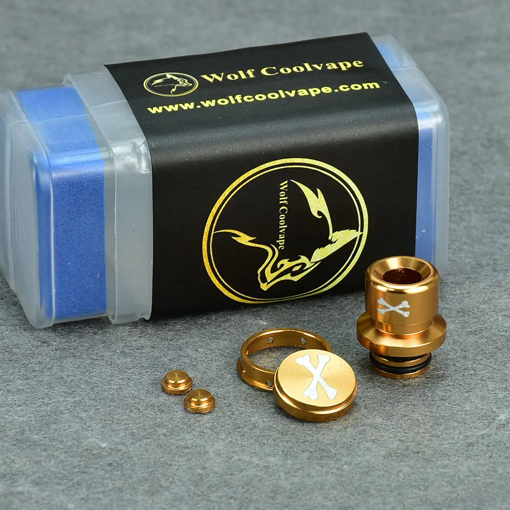 Wolfcoolvape-Juego de botones de punta de goteo 510 mission v1, punta de goteo para dotMod dotAIO V2, material de aluminio