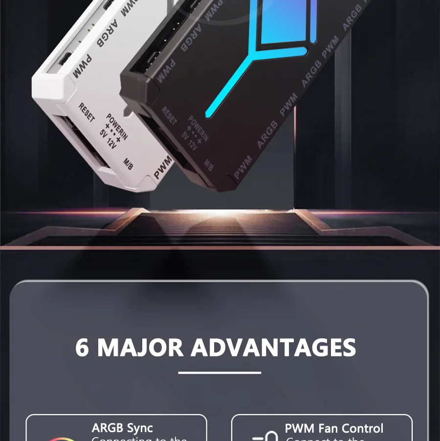 JUMPEAK 5V 3Pin ARGB Fan HUB Splitter Remote Controller With 4Pin PWM For PC Computer Cooling SYNC CPU Cooler LED Light Strip