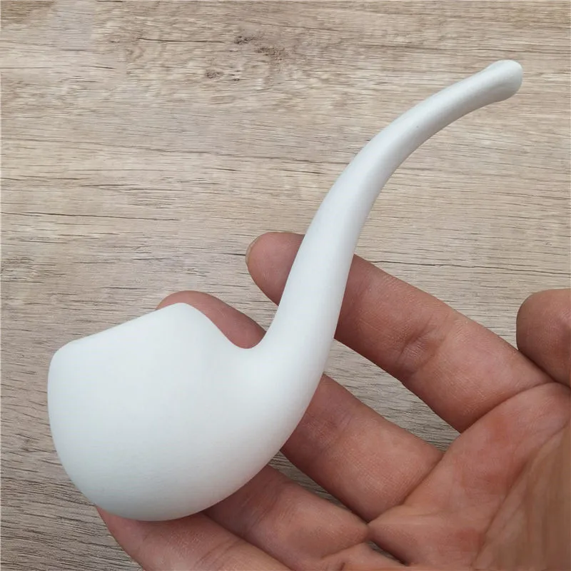 Delicate Resin ceramics Tobacco Pipe Retro Classic Bent Smoking Chimney Filter Pipe Potable Handheld Cigarette Accessories