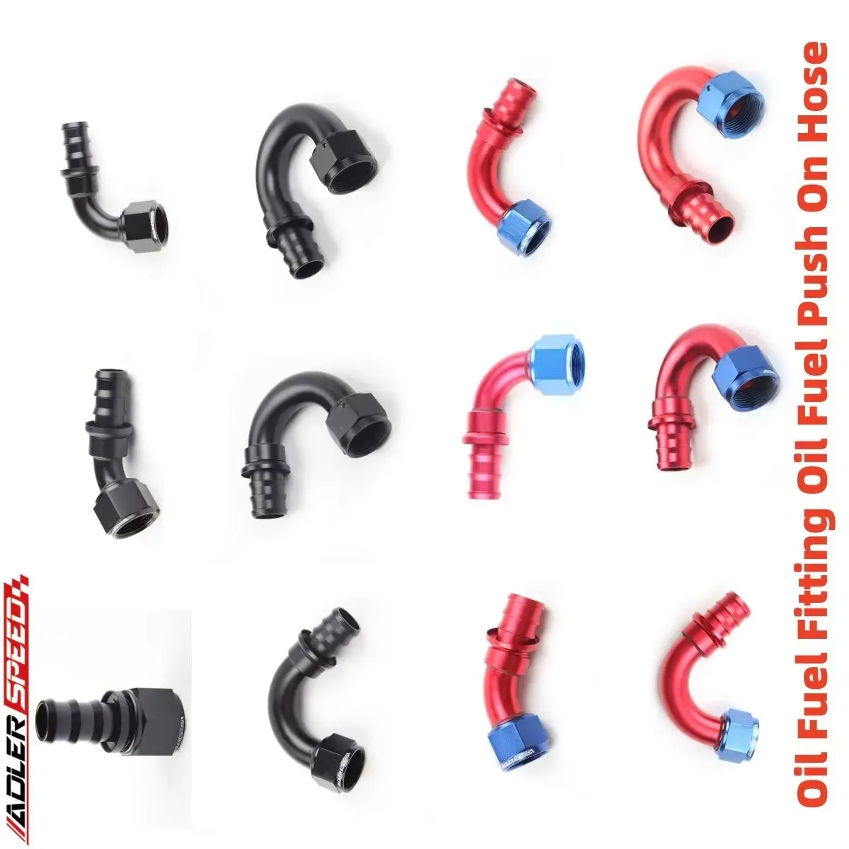 45/90/120/150/180Degree AN16 16AN Straight Female Swivel to Push Lock Barb Hose End Fitting Oil Fuel Hose End Adaptor Kit