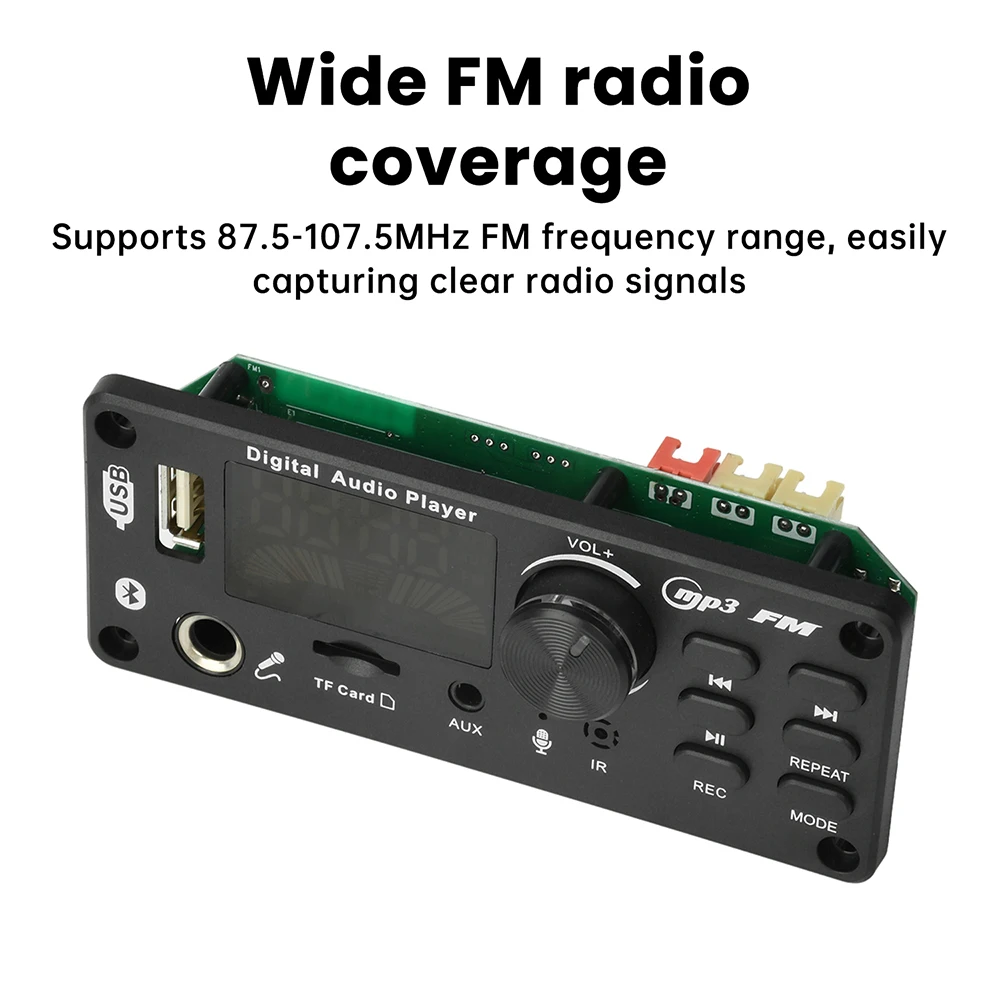 50 واط مكبر للصوت بلوتوث 5.0 لتقوم بها بنفسك MP3 WAV فك مجلس ميكروفون تسجيل المكالمات اللوحة 2*50 واط 87.5-107.5 ميجا هرتز #5