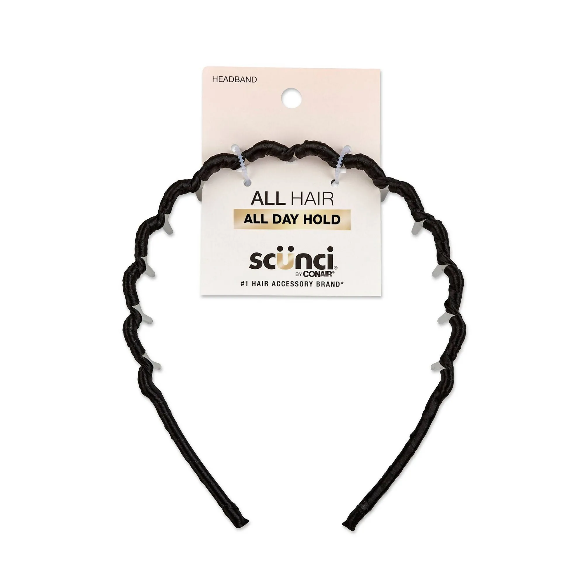 Zig Zag Headband Black Fabric Covered Wavy Teeth For Hair Styling Daily Wear Comfortable Firm Hold