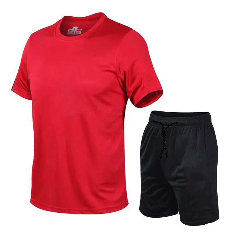 Summer 2023 new men\'s fitness running T-shirt shorts short-sleeved quick-dry two-piece suit men