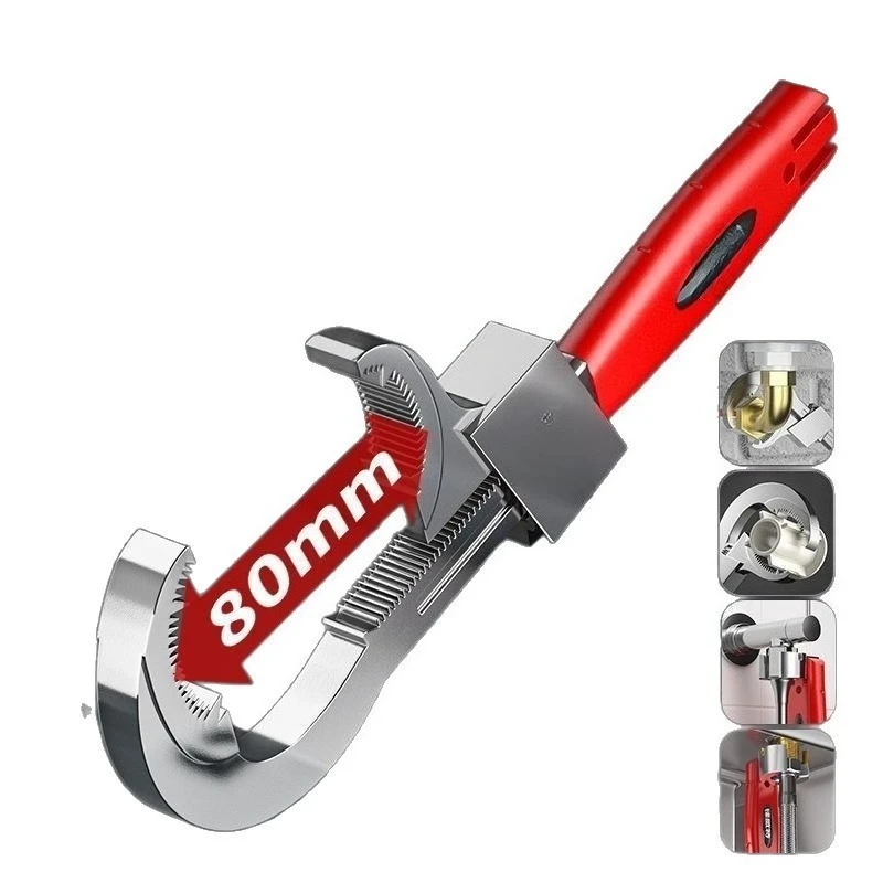 NewMulti-functional Universal Bathroom Live Wrench Large Opening Household Movable Wrench Installation Tool Patented Live Wrench