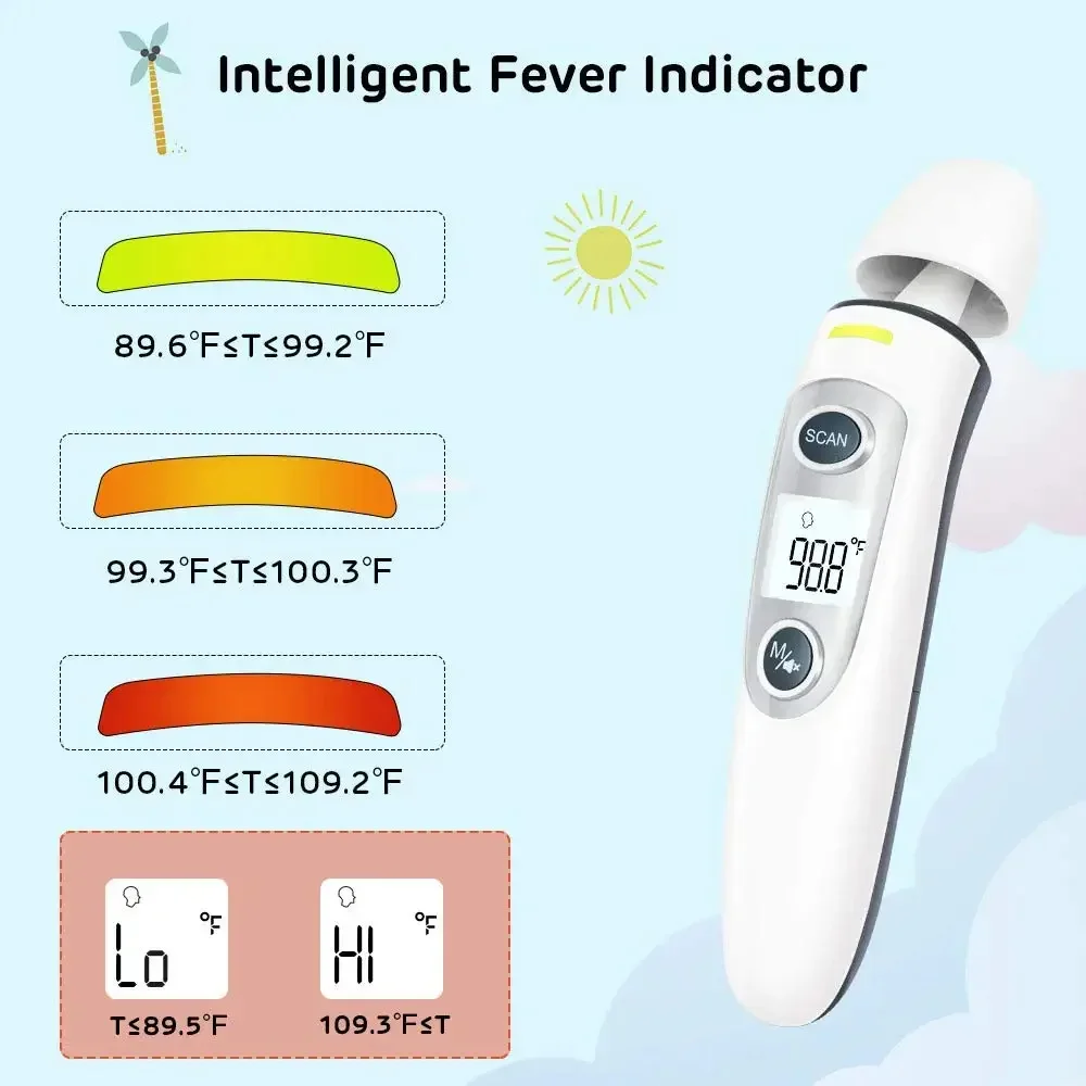 Digital Infrared Thermometer Forehead Ear Non-Contact Thermometer Medical Termometro Body Fever Baby/Adult Temperature Measure