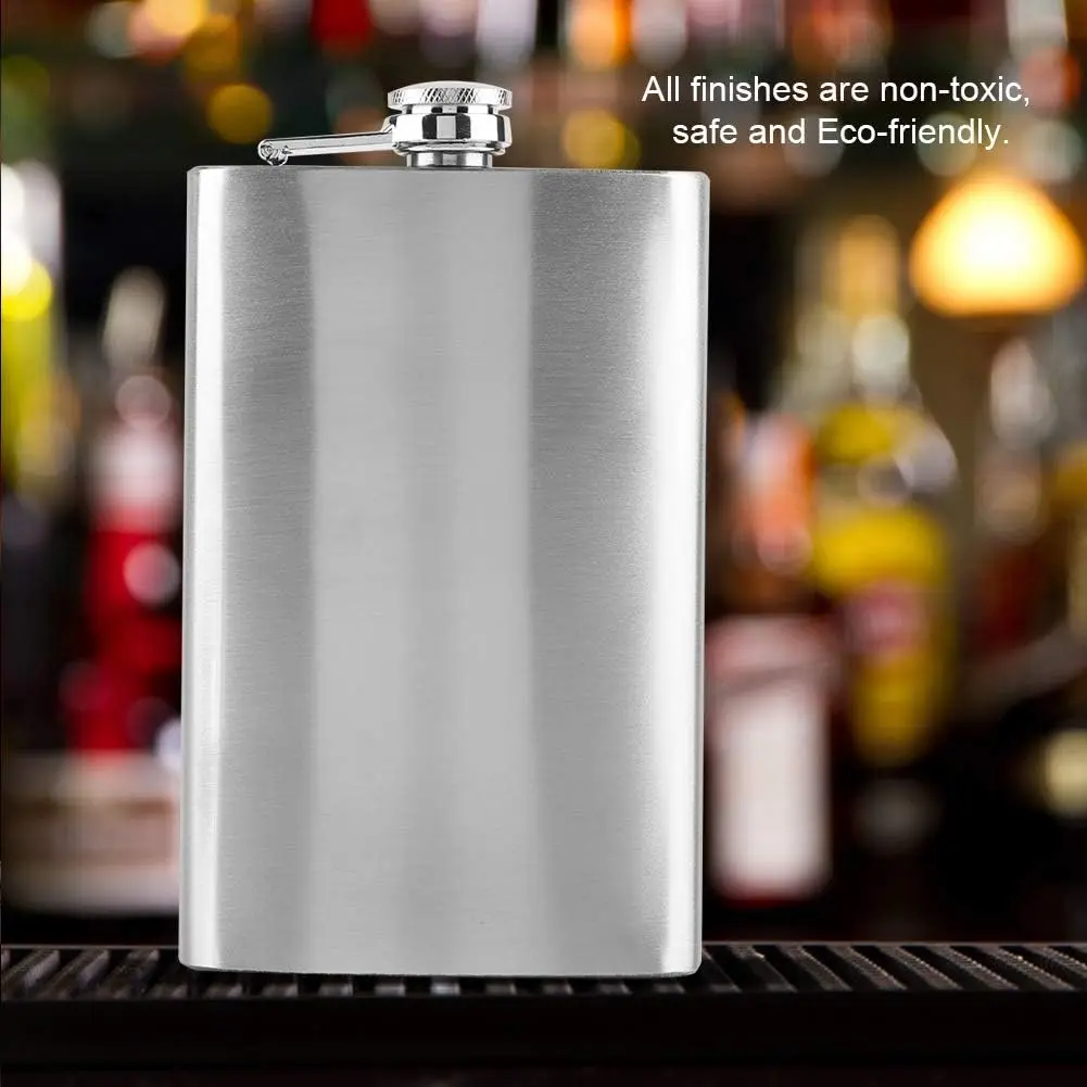 10oz Stainless Steel Hip Flask Wine Whisky Pot Bottle For Men Portable Drinker Alcohol Container Pocket Wine Bottle Screw Cap