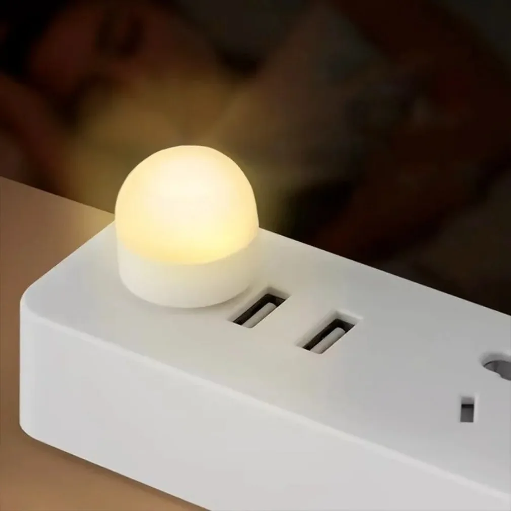 LED Night Light USB Plug Lamp Computer Mobile Power Charging Small Book Lamps LED Eye Protection Reading Light Round Night Light