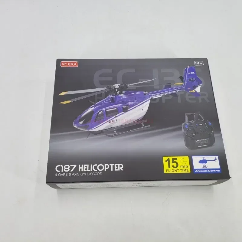 New C187 Remote-controlled Aircraft Ec135 Model Remote-controlled Helicopter Single Blade Aileron Free Aircraft Model Toy Gift