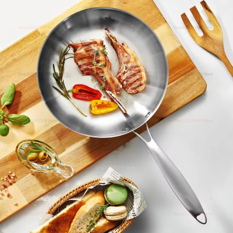 Nuovi utensili da cucina senza rivestimento in acciaio inossidabile 316 Wok Pan frittura pentola di carne per fornello a gas piano cottura a induzione antiaderente durevole