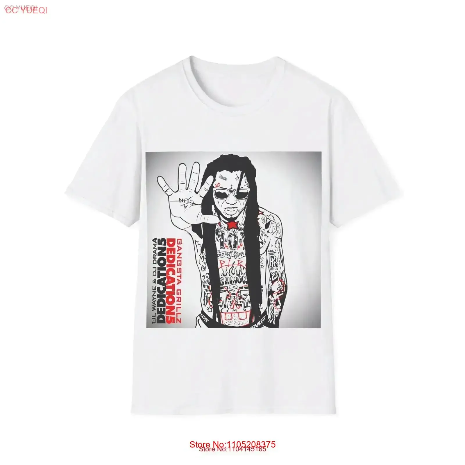 

Lil Wayne Dedication 5 Gangsta Grillz DJ Drama 2013 Bootleg Tribute T Shirt vintage Washed Slightly streetwear Unisex fashion