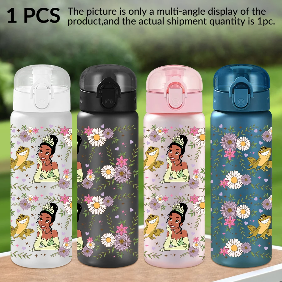 

1Pc Disney Princess Flower Pattern 26oz Plastic Water Bottle Outdoor Sports Water Cup Birthday/Homecoming Gift