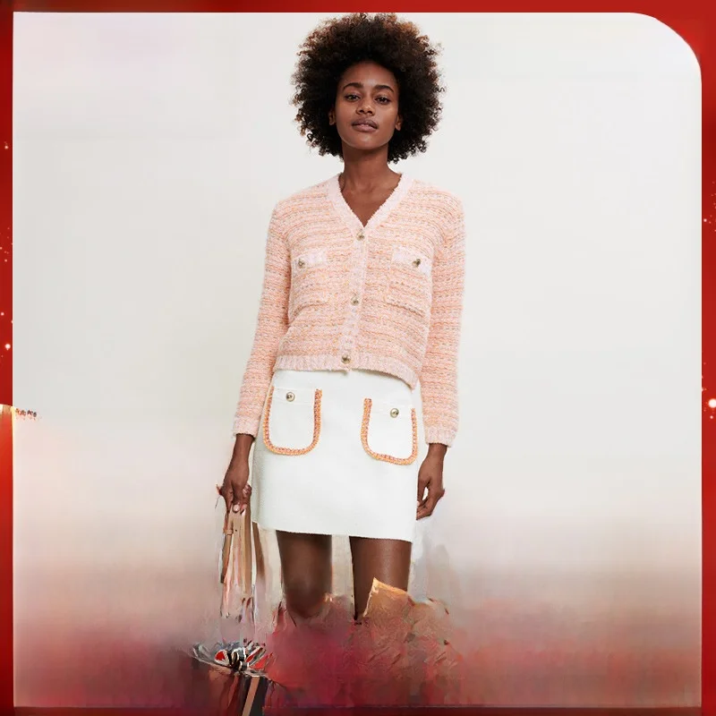 

Модный вязаный кардиган-свитер женский, разноцветный, на пуговицах, с длинными рукавами, весна-лето, M Home CA00262