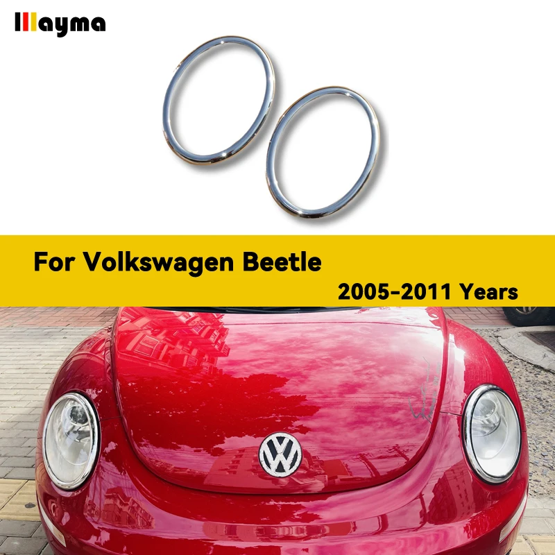 

Auto Headlgihts Plating Outside Cover for VW Beetle 2005 - 2011 Front Lamp Decorative Sticker Car Accessories