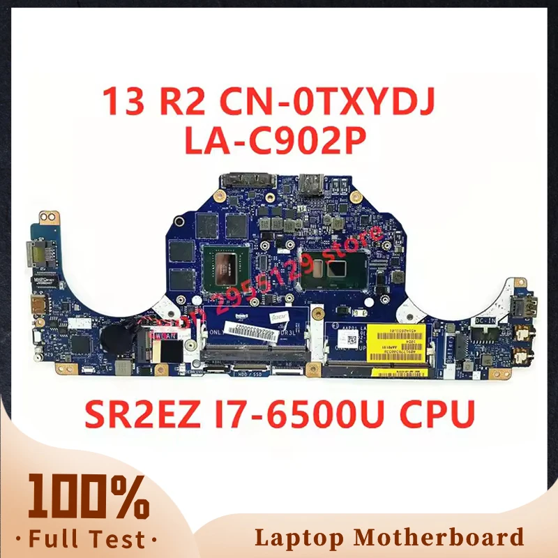 

Материнская плата CN-0TXYDJ 0TXYDJ TXYDJ для ноутбука DELL 13 R2, материнская плата AAP01 LA-C902P с процессором SR2EZ I7-6500U N16E-GR-A1, 100% протестировано, ОК