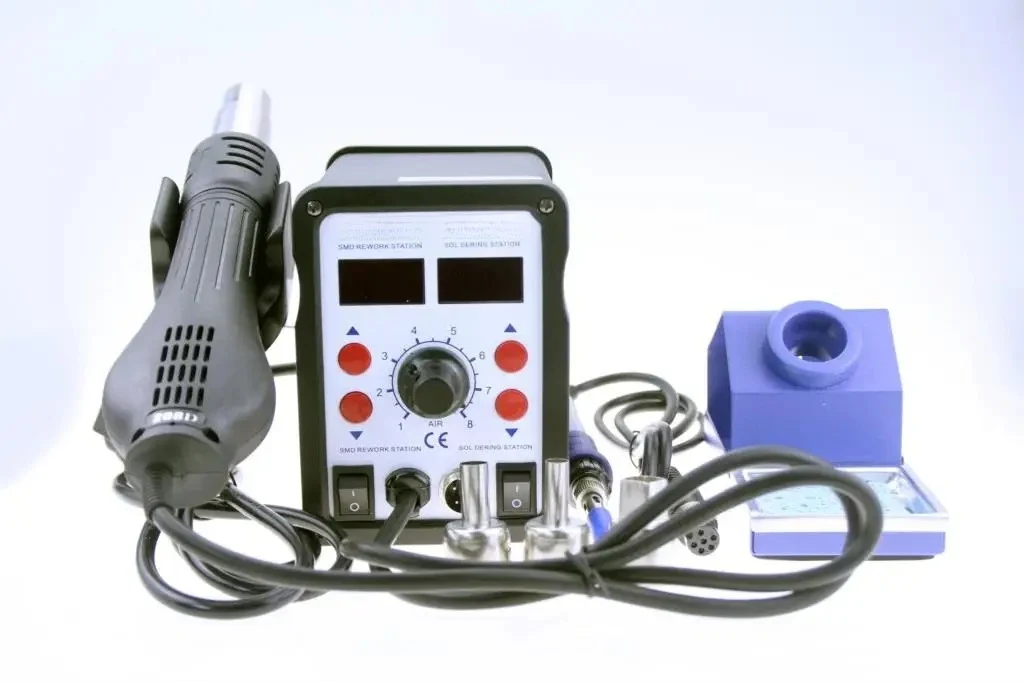 

2 in 1 Digital Display Soldering Desoldering Station Electric Soldering Iron + Hot air Gun Rework