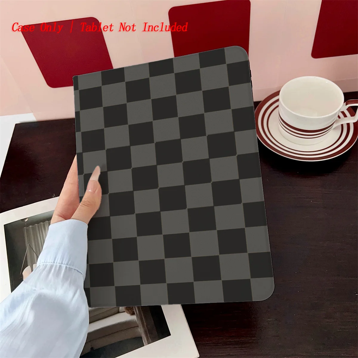

Classic Monochrome Checkered Design iPad Case for Air 4/5/6 10.9 3rd Gen 9.7 Anti-Scratch Protective Cover