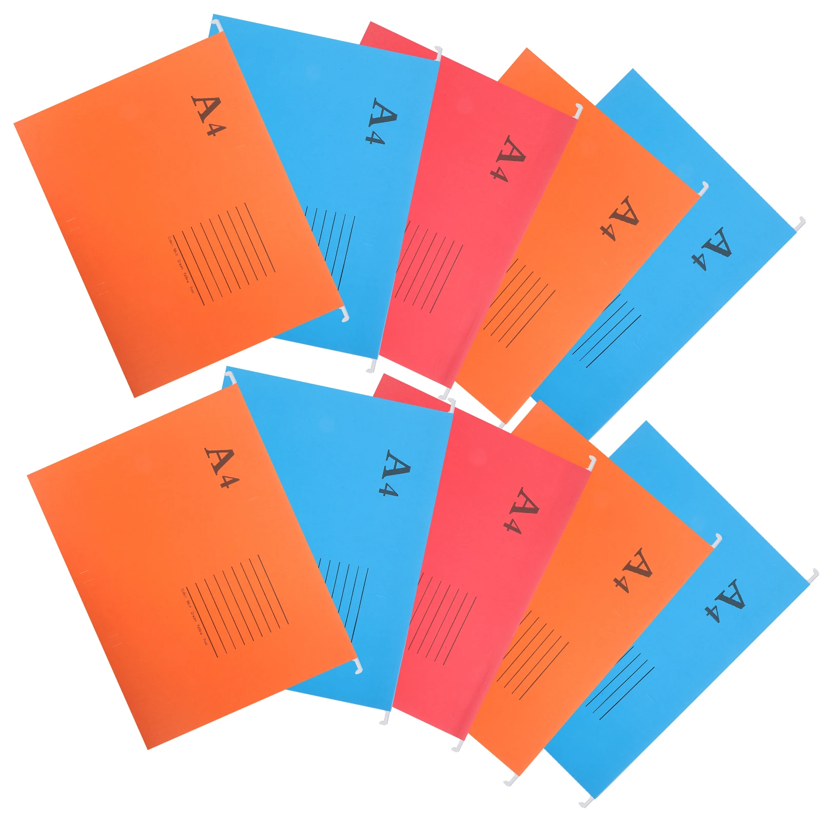 

10 A4 File Folders Paper Bright Color Hanging Files for Office Home Document Storage Organizer Small Label Fits Cabinets