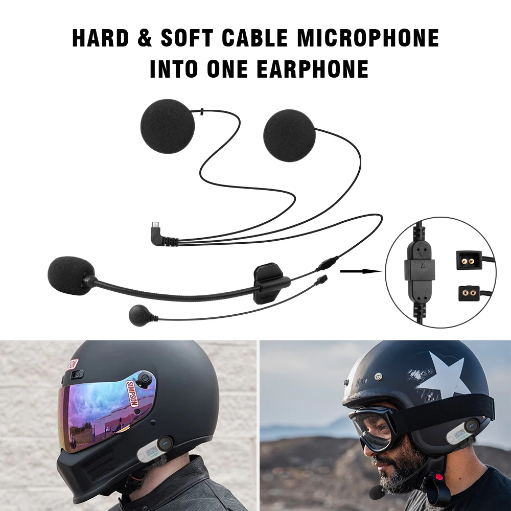 Freedconn-T Com SC Intercomunicador Sem Fio Da Motocicleta, Bluetooth Headset Capacete, 1000m Comunicação, Interphone Compartilhar Música, BT 5.0 FM