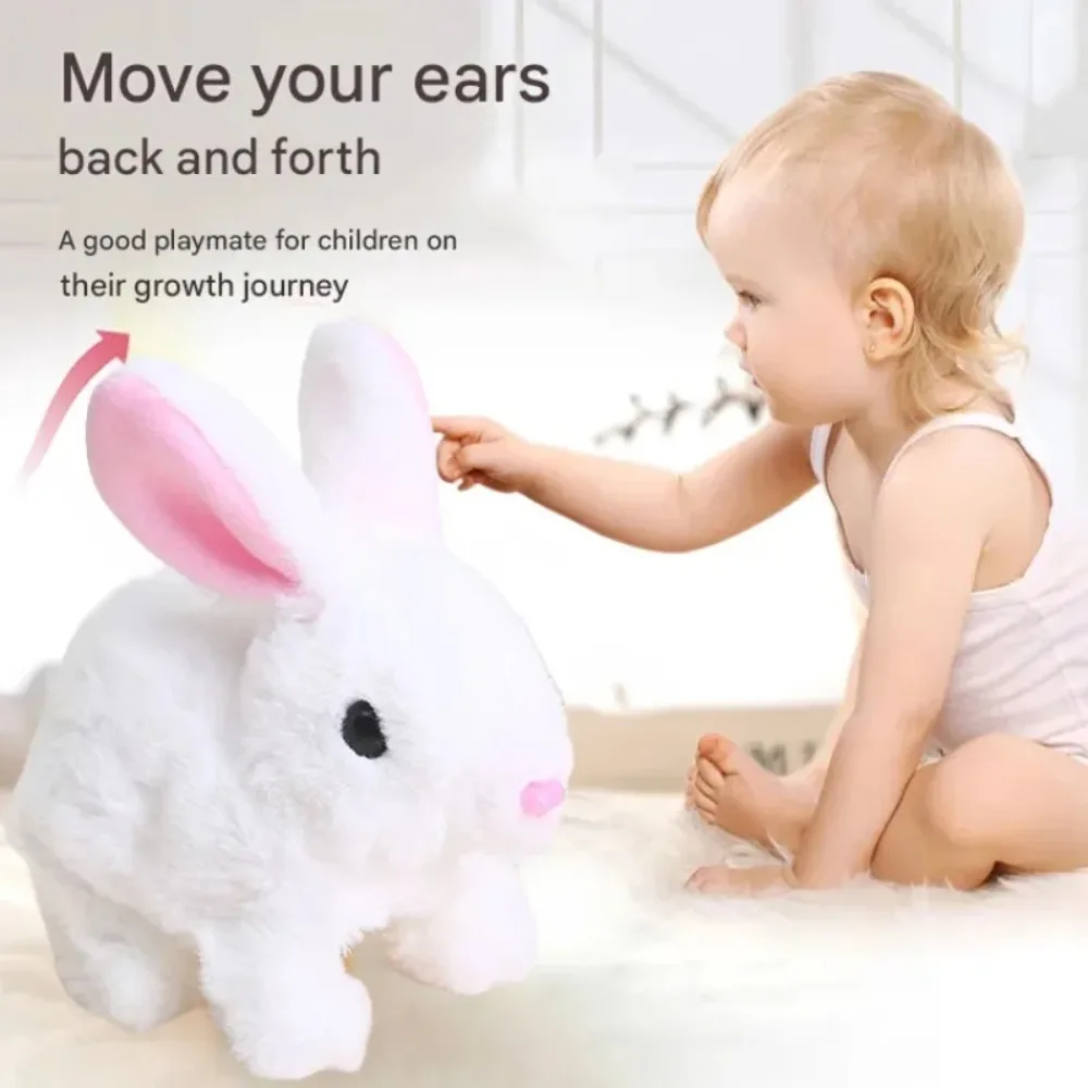 電動バニー人形ぬいぐるみシミュレーションかわいいウサギインタラクティブおもちゃ歩く人形子供の付き添い誕生日プレゼント