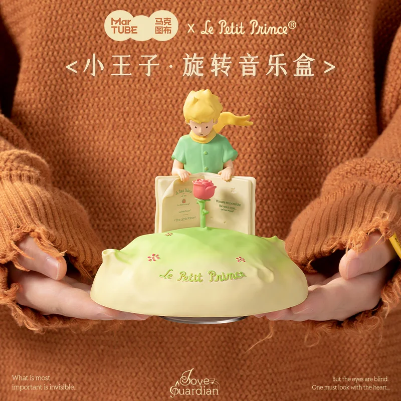 

New Little Prince Rotating Music Box Cartoon Creative Rose Music Box Decoration Exquisite Color Box For Couples' Festival Gifts