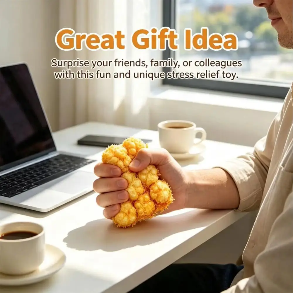 Cat Paw Fried Food SqueezeToy Bread Shape Soft Coconut Cube Squeeze Cute Fried Meatball Simulated Food Squeeze Party Gifts