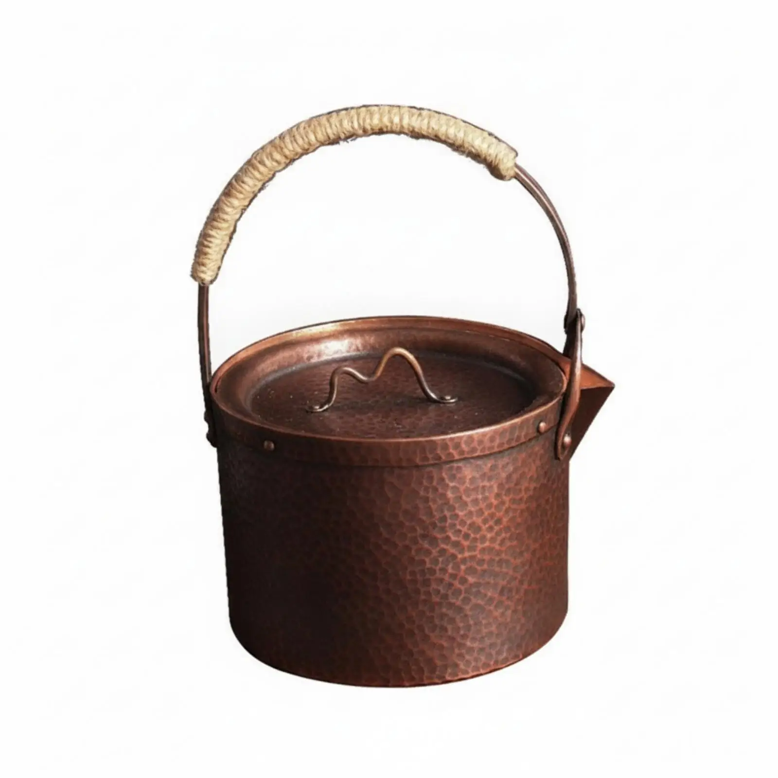 Handmade Copper Tea Kettle Hammered Copper Tea Kettle Artisanal Teapot with Lid for Collectors, Kitchen