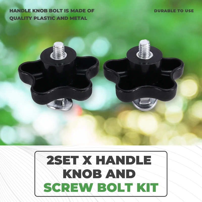 ABJI-2Set Handle Bolt And Knob For Lawn Mowers, Handle Knob And Screw Bolt Kit For Snow Throwers Part For 92-2260 106-4161