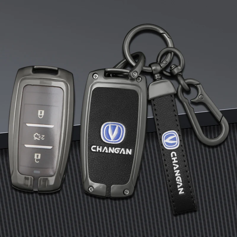 

New Zinc Alloy Leather Car Key Case Cover Fob for Changan UNIT UNIK Eado CS35 PLUS CS55 PLUS CS75 PLUS Oshan X7 X5 Accessories