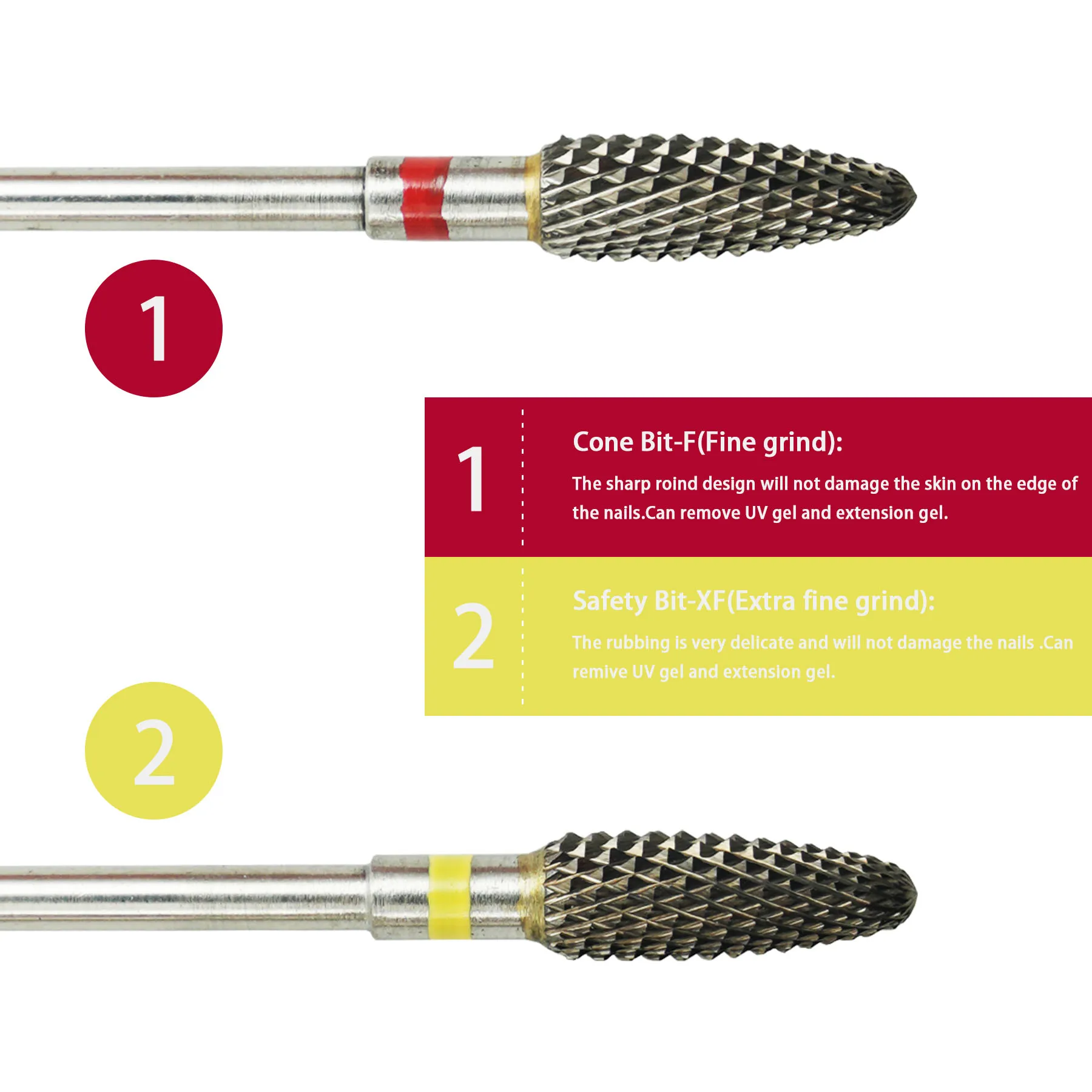 1 قطعة التنغستن كربيد مسمار لقمة ثقب 3/32 بوصة بشرة مبرد أظافر كهربائي ل جيل للأظافر مزيل طلاء الأظافر أدوات مسمار الفن Efiles #2
