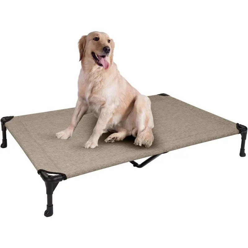 

Cooling Elevated Dog Bed, Portable Raised Pet Cot with Washable & Breathable Mesh, No-Slip Feet Durable Dog Cots Bed