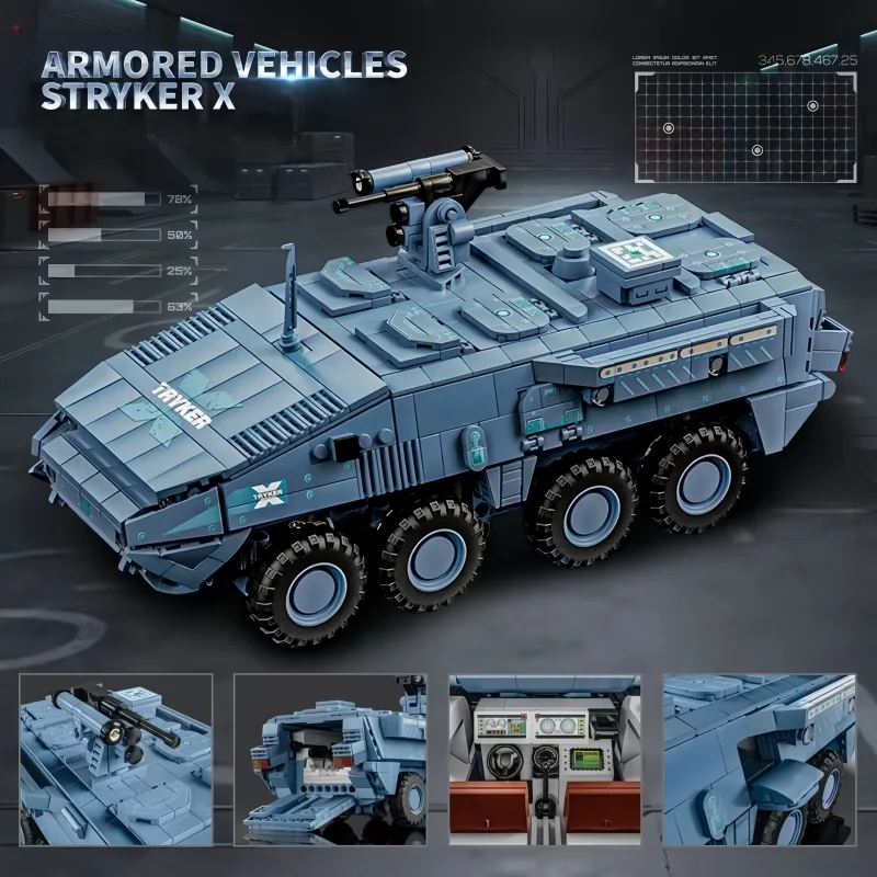 

New Army Heavy Tank Armored Vehicle Moc Bricks Building Blocks Toys Gifts for Adults Boys
