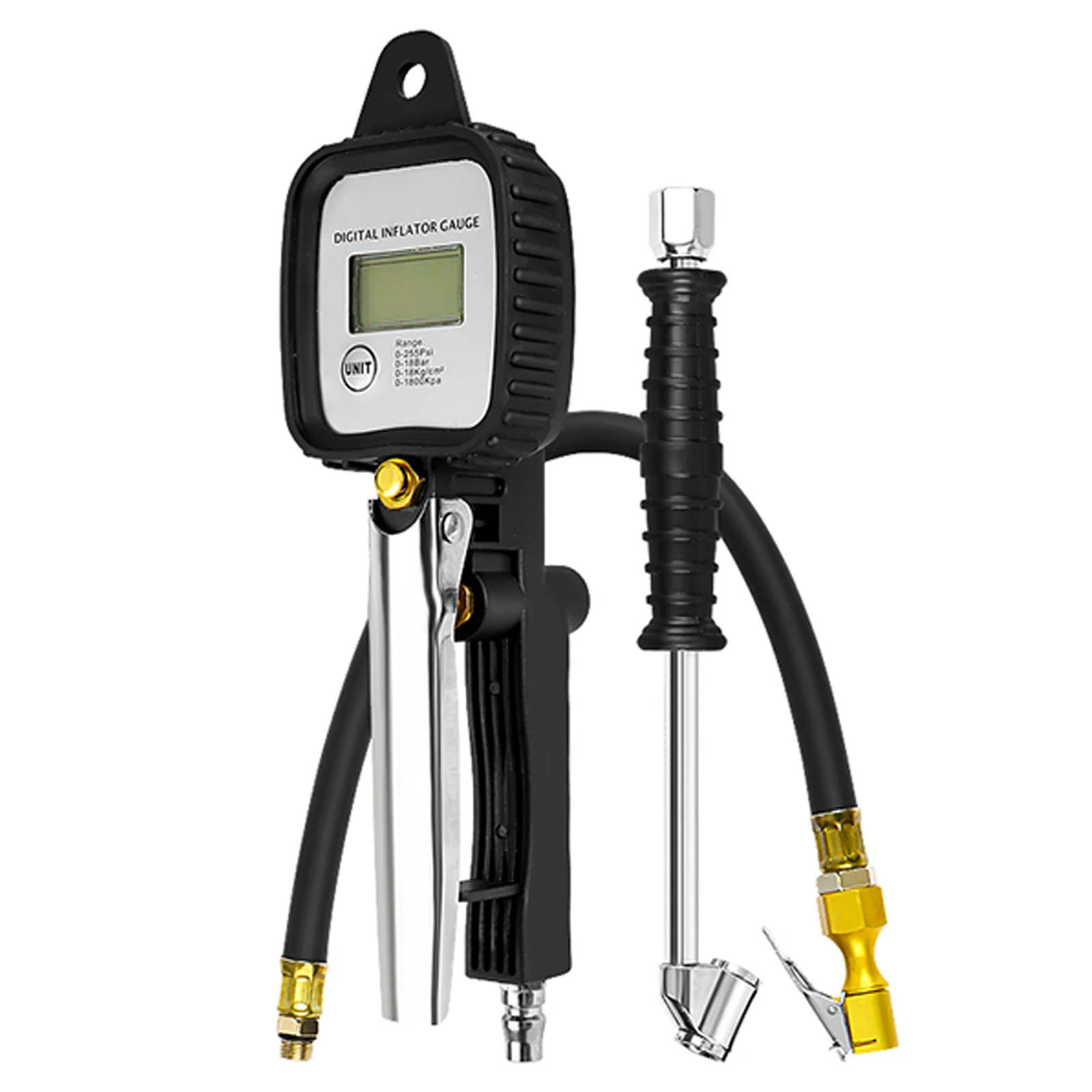 Digital Electronic Tire Pressure Gauge with Air Filling Gun, Car Tire Inflation Tool for Air Pressure Measurement & Inflation