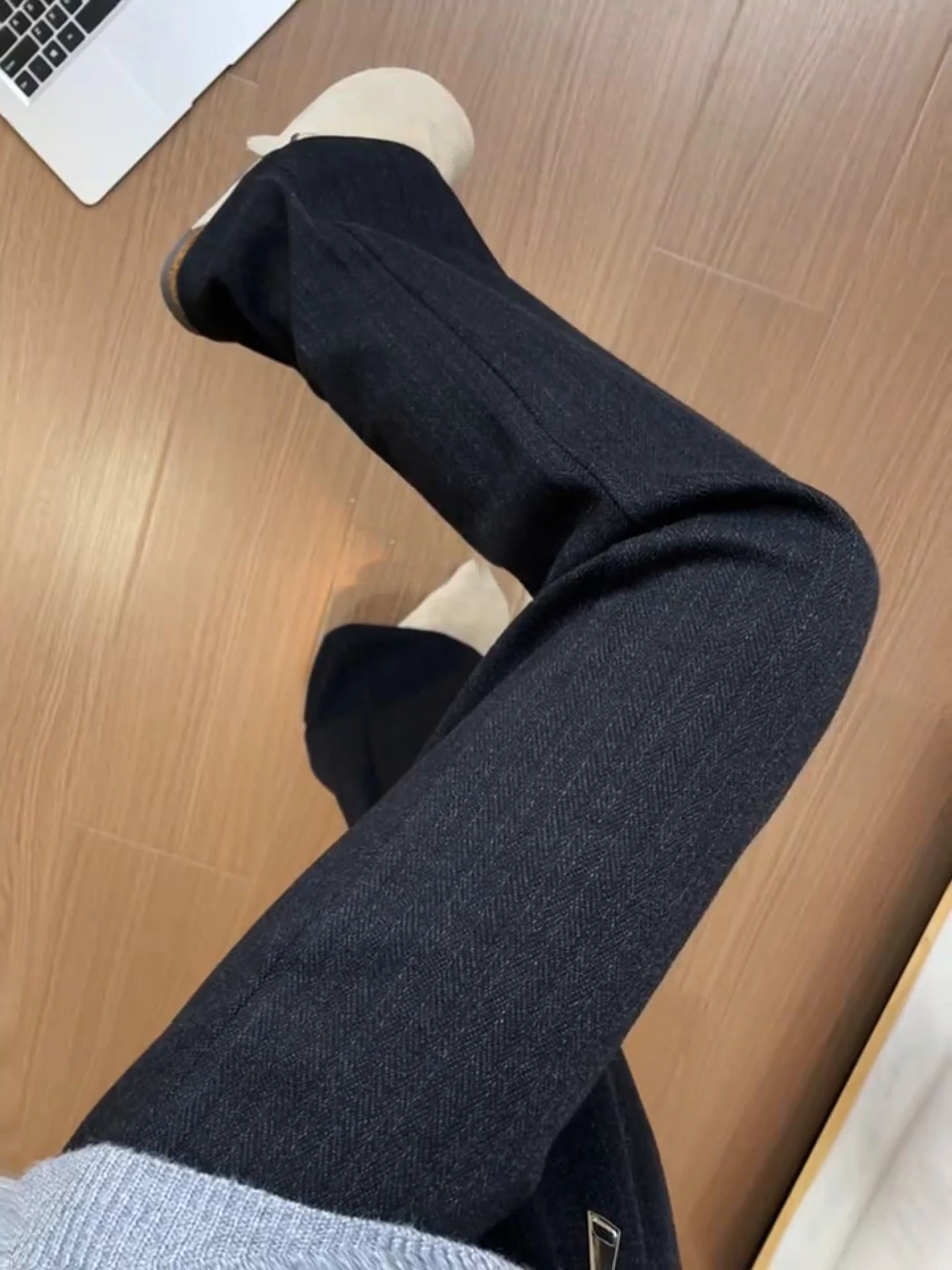 

Мужские шерстяные брюки осенне-зимние, свободные, прямого кроя, с драпировкой, в стиле Cleanfit, повседневные, в западном стиле, с узором, прямого силуэта