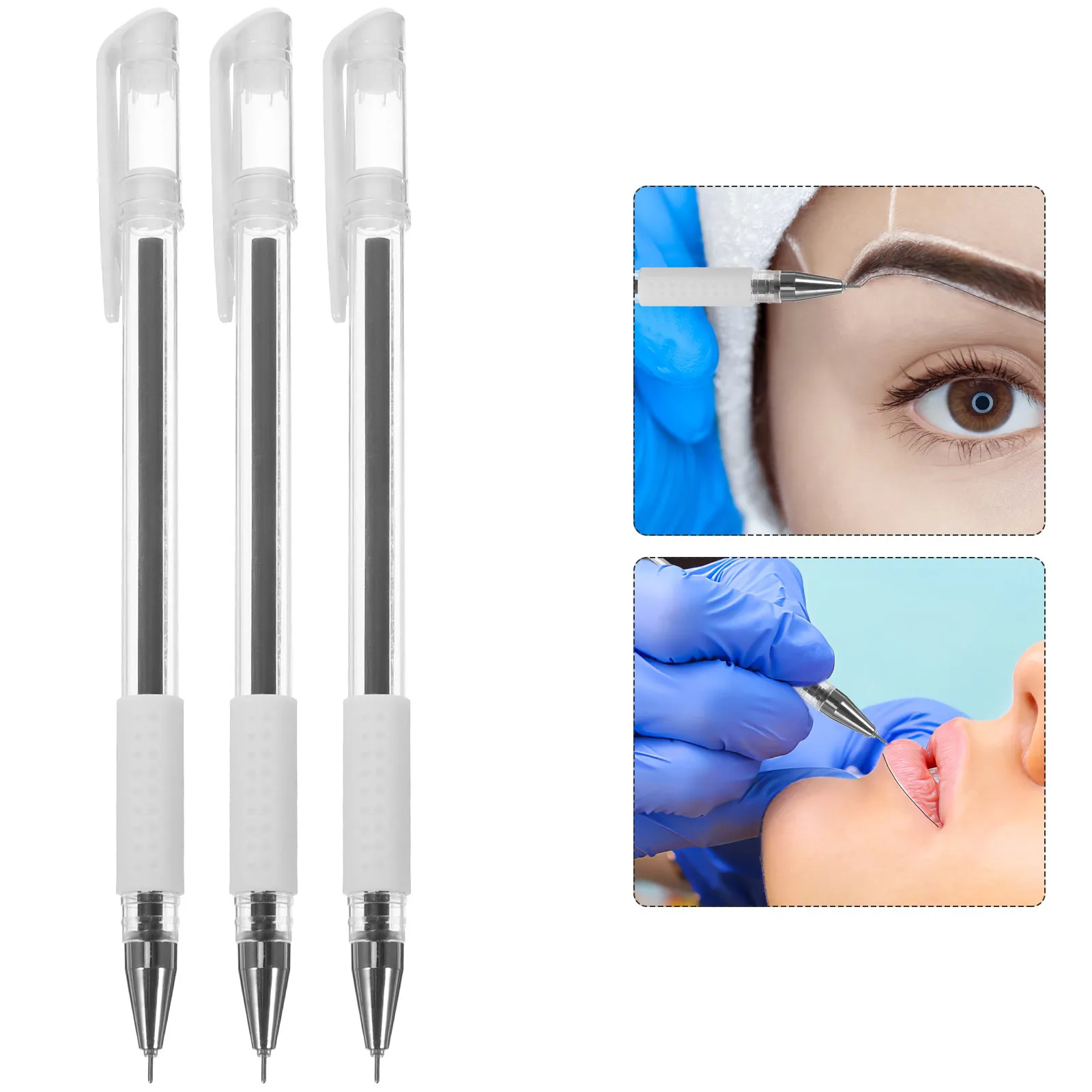 3Pcs Precision Tip Waterproof Skin Marking Pen Tattoo Position Marker Eyebrow Lip Line Surgery Earrings Skin Tattooing Tool