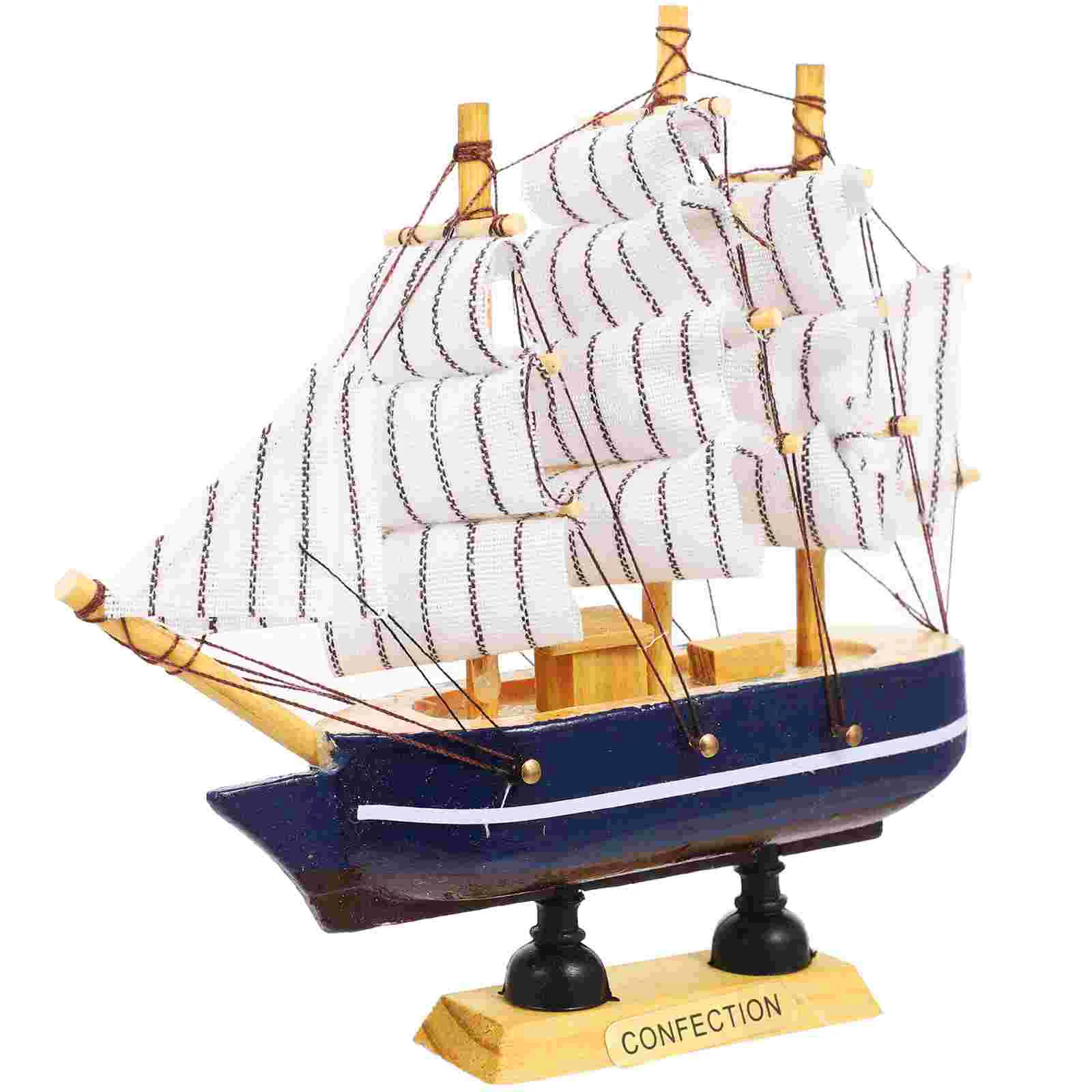 Ornaments Birthday Cake Home Decor Ocean Décor Bamboo Wooden Ship Decoration Sailboat Car