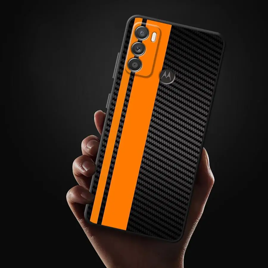 Phone Cover Case for Motorola Moto Edge 20 Pro 30 Lite G22 Edge40 G53 G30 G71 G51 G73 G50 G32 G60s G52 Geometric Carbon Fiber view 2