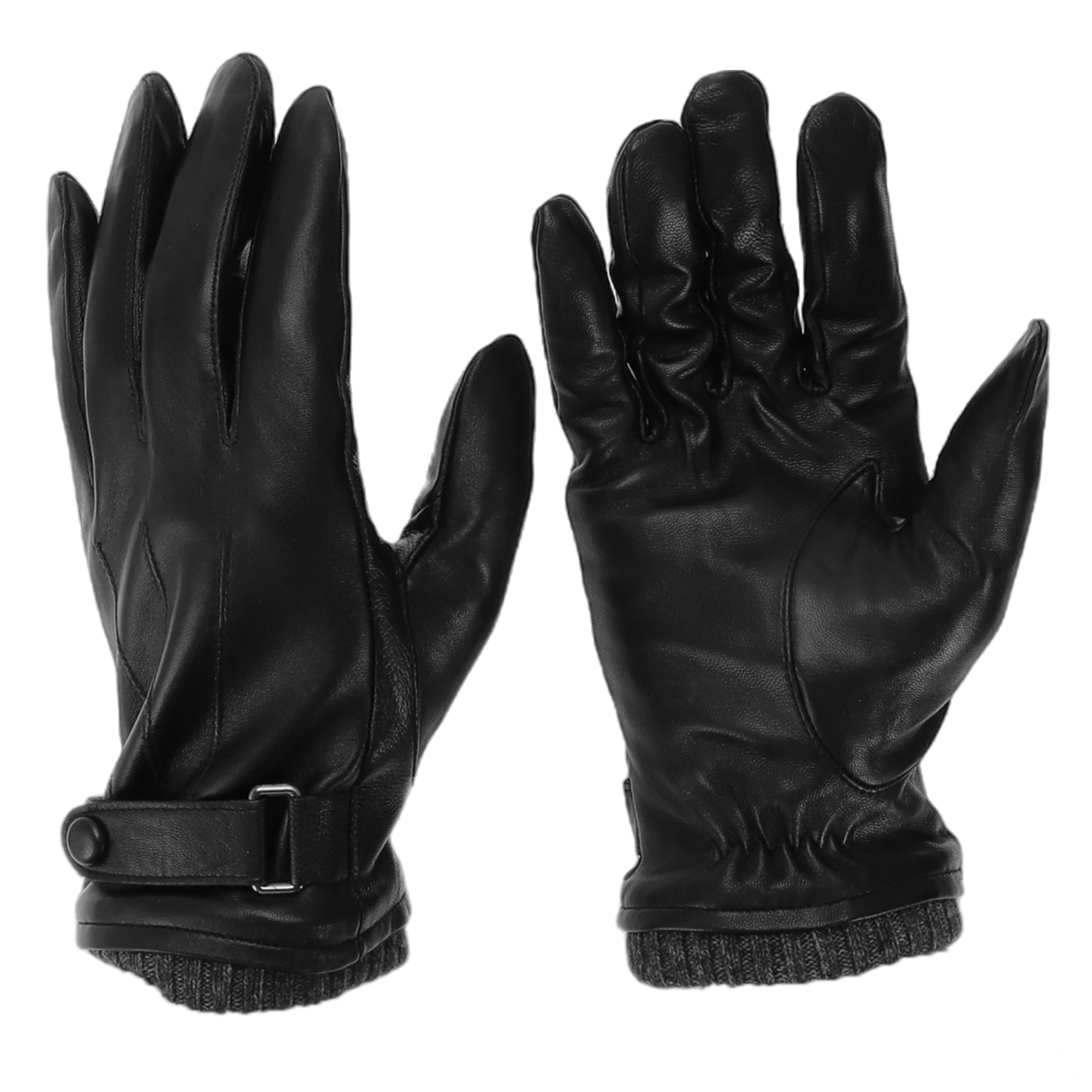 Motoforti L XL Motorcycle Gloves Breathable Full Finger Glove Sheepskin Leather Outdoor Gloves Black 1 Pair