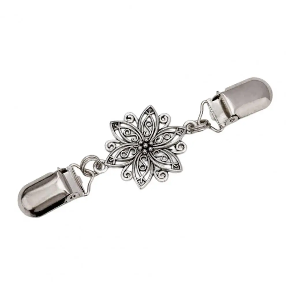 Metal Clothing Brooch 4pcs Vintage Sweater Clips for Women Retro Floral Cardigan Clasps Elegant Scarf Shawl Fasteners for Women