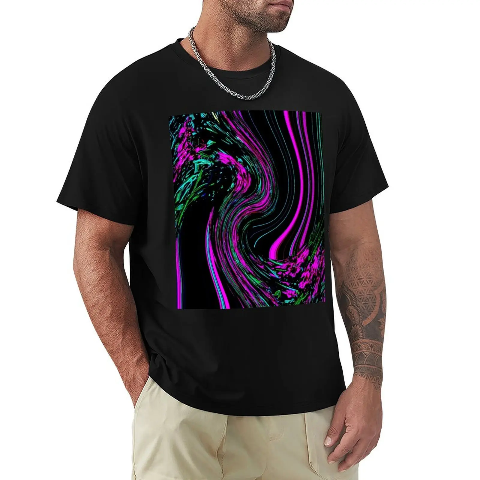 Oliander Swirls T-Shirt Basic Regular Fit Casual T-Shirt