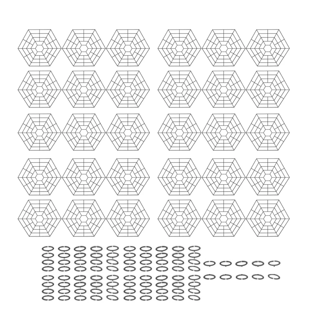 

30 Piece Pond Netting Protectors with 90 Connectors for Fish Safety Easy Installation Plastic Hexagonal Design