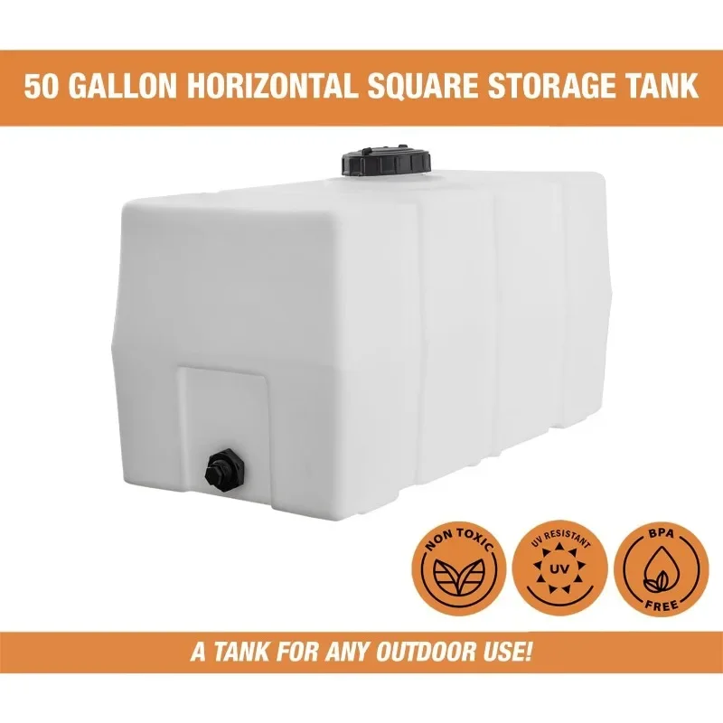 عرض ساخن، خزان مياه مربع، 50 جالون، صنع في الولايات المتحدة الأمريكية، خزان بولي للمياه والسوائل غير القابلة للاشتعال #3